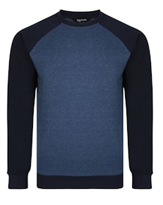 Bigdude Raglan Sweatshirt Jeansblau/Marineblau Tall Fit